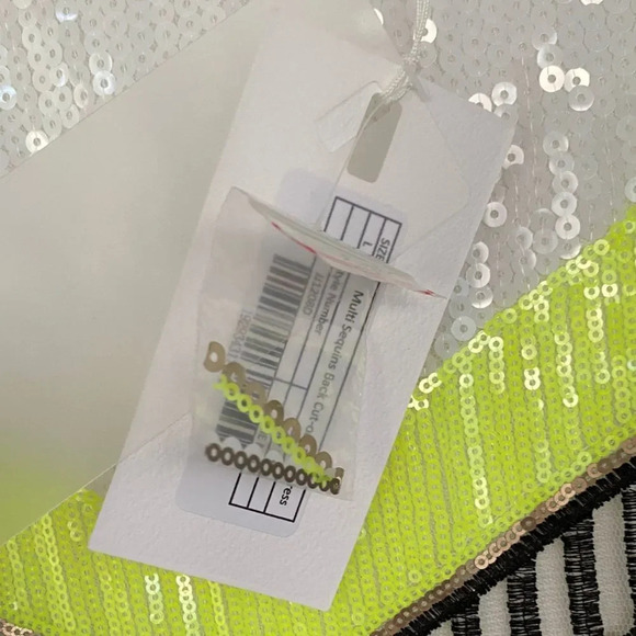 NWT, Endless Rose, Sequin Long Sleeve Mini Dress, Lime Multi, Gold, White Yellow - Picture 7 of 15